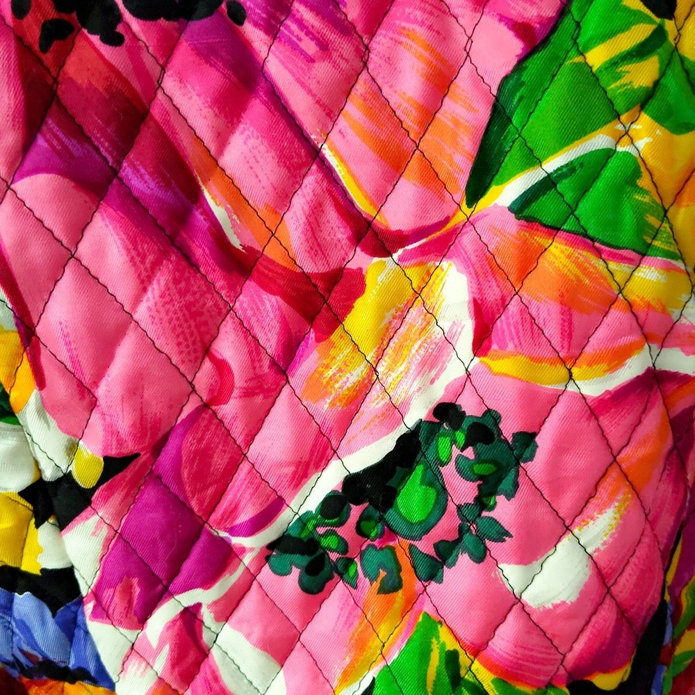 Vtg Carolyn Roehm Floral Cropped Quilted Blazer S View 6